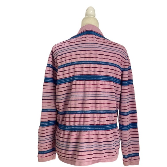 Acne Studios Nimah Striped Face Sweater Textured Cotton Wool in Pink Blue - Picture 5 of 11